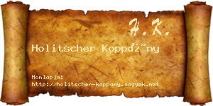 Holitscher Koppány névjegykártya